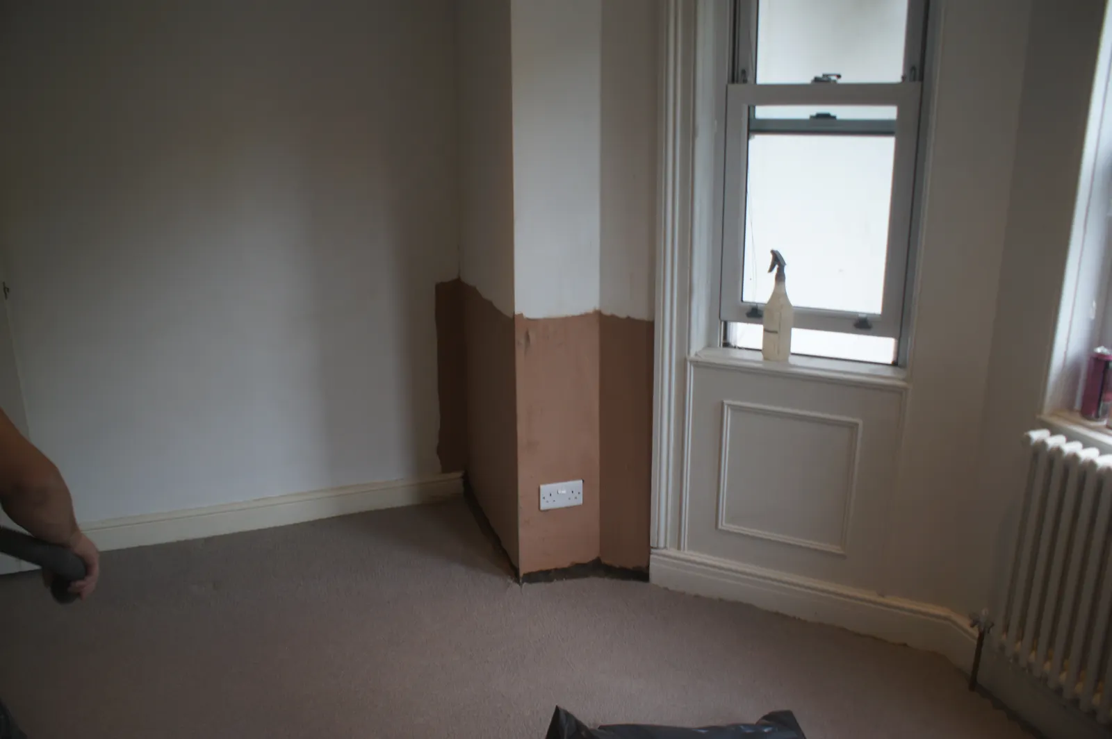 Room handed back clean and replastered after damp proofing works