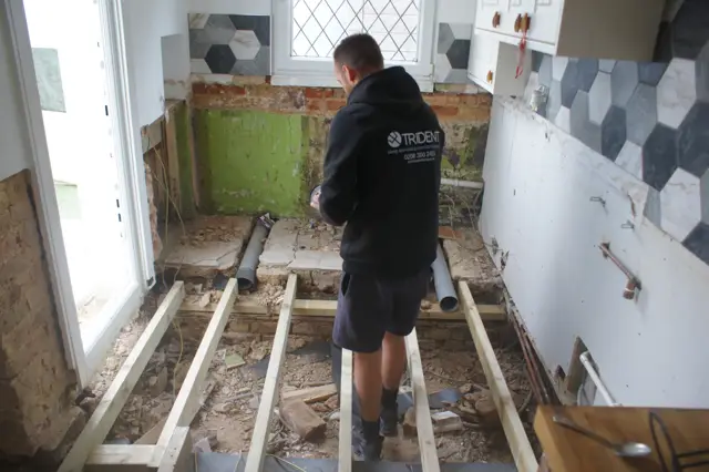 New joists going in after rot removal