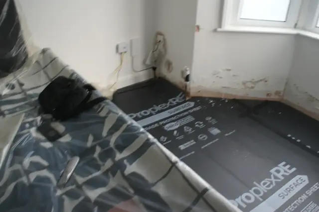 Protection and membrane down before the messy work