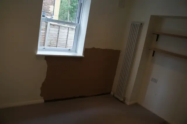 Handed back clean, replastered and ready to decorate