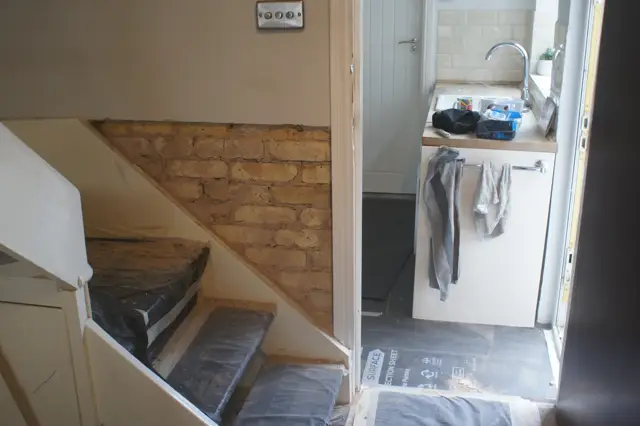 Hallway stripped back ready for treatment